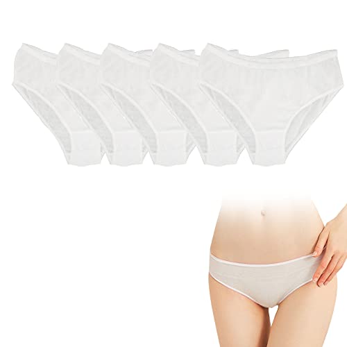 Einweg Damenslip, Unterhosen für Schwangere, Damen Elastic Slip, Waschbar, für die Schwangerschaft, die Krankenhaus Tasche, Nach der Geburt & Zuhause, Slip Vorteilspack (1 Beutel, 5 PCS), XXXL von Mikiuly