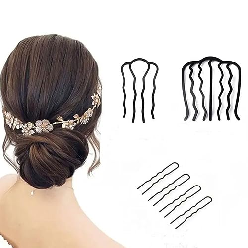 Metall Haarkamm,Haarstyling-Zubehör,Frisurenhilfe Set,6PCS Haar Flechtwerkzeug,Haarknoten Braid Maker,Haar Zubehör Styling Set,Mädchen Frauen Frisurenhilfe Band Spiral Flechten für Haarspangen von Mikiuly