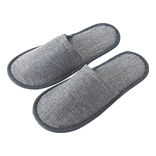 Mikiuly Hotelslipper, Frottierslipper, Einwegslipper, Gästehausschuhe, Vlies Slipper,Bequem und atmungsaktiv, Für Hotel, Spa, Zuhause, Gäste,Universalgröße für Damen und Herren,2 Paar (Grau) von Mikiuly