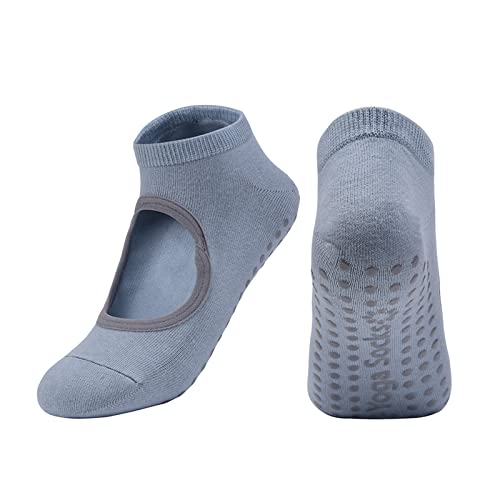 Mikiuly Yoga Socken, Damen Rutschfest Socke, Rückenfrei Barre Dance Socken, Frauen Sport Atmungsaktive Pilates Socken, Baumwolle Ballett Fersenschutz Tanzsocken, Barfuß-Training Socken, 1 Paar(35-42) von Mikiuly