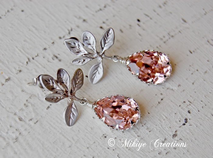 Vintage Rosen Swarovski Kristall Ohrringe - Darling Pink Vintage Rosen Swarovski Kristall Ohrringe - Darling Pink von MikiyeCreations