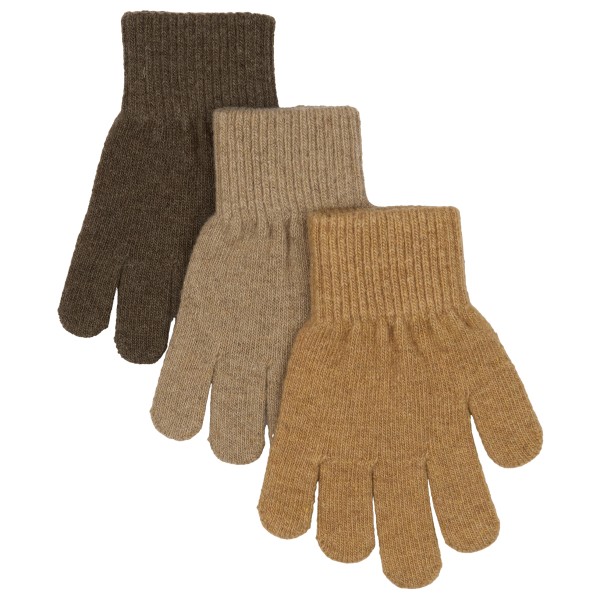 Mikk-Line - Kid's Magic Gloves 3 Pack - Handschuhe Gr 4-7 Years braun/beige von Mikk-Line