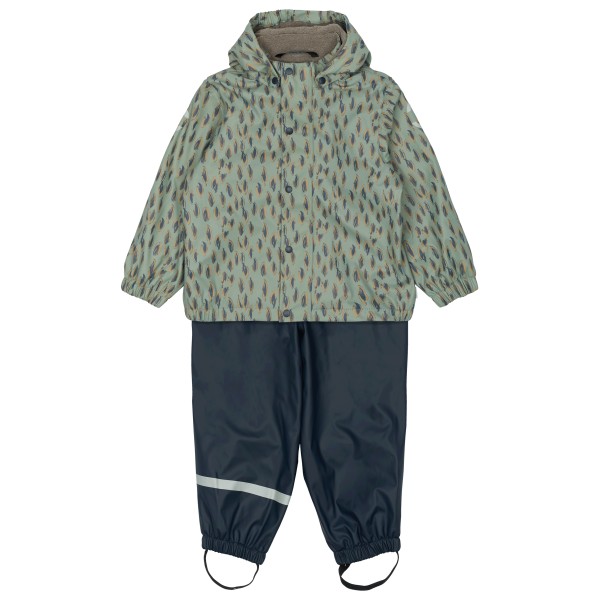 Mikk-Line - Kid's PU Rain Set with Fleece Suspension 104 - Regenset Gr 86 bunt von Mikk-Line