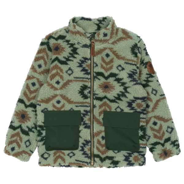 Mikk-Line - Kid's Teddy Mix Jacket AOP - Fleecejacke Gr 122 oliv/grün von Mikk-Line