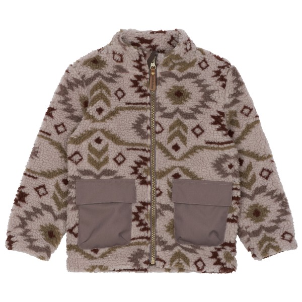 Mikk-Line - Kid's Teddy Mix Jacket AOP - Fleecejacke Gr 140 braun von Mikk-Line