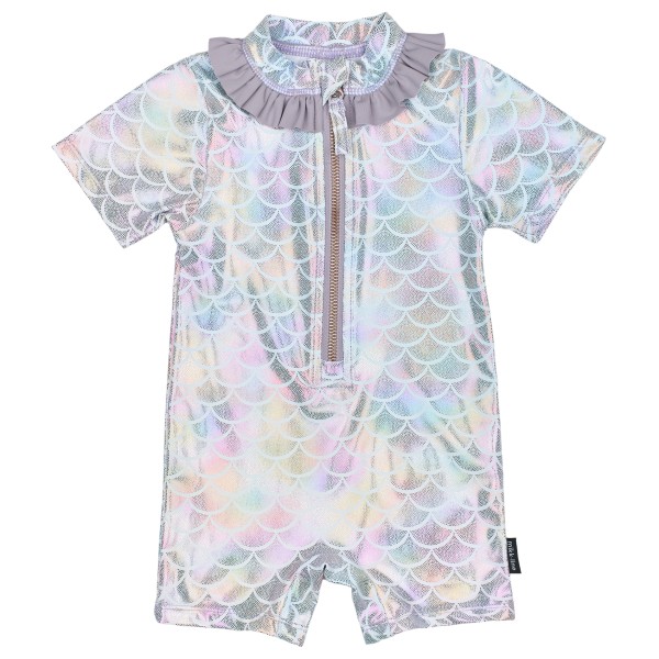 Mikk-Line - Kid's UV Suit Frill Recycled AOP - Lycra Gr 86/92 - 1-2 Years grau von Mikk-Line