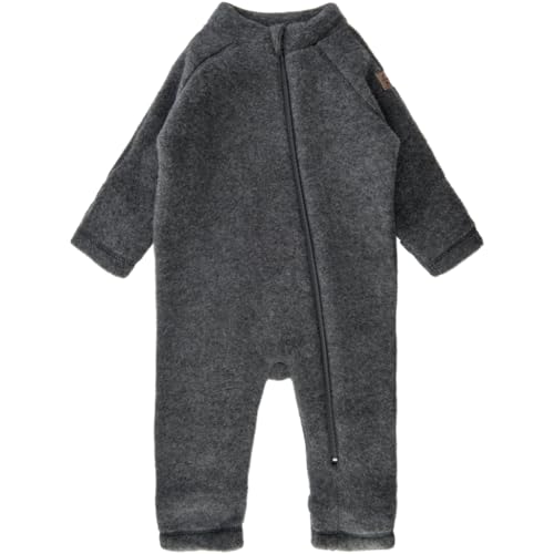 Mikk-line WALKOVERALL Anthracite Melange 68 | Oeko-TEX Standard 100 | Anzug aus Wolle Für Baby und Kleinkind | 100% Mulesing-Frei Merinowolle | Wollwalk-Overalls Kinder Für Mädchen und Jungen von Mikk-line