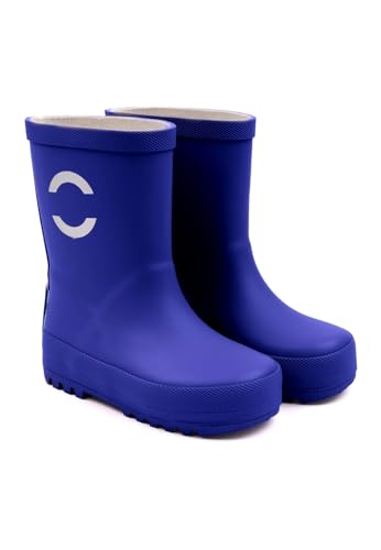 Mikk-line Gummistiefel Kinder 21 | Blau | Wasserdichte Regenstiefel mit Reflektoren & Rutschfestem Profil von Mikk-line