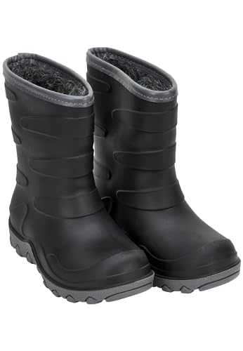 Mikk-line Thermostiefel | Winterstiefel Thermo Gummistiefel 24 Black | Gefüttert | Wasserdicht | Warm Und Isolierend | Winddicht | Thermostiefel aus Naturgummi | Ultra Warm | Schneestiefel von Mikk-line