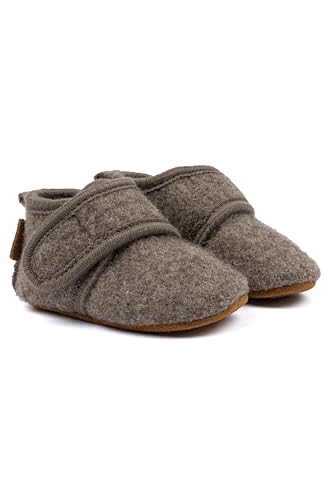 Mikk-line Krabbelschuhe Baby & Woll Hausschuhe – Weiche Baby Krabbelschuhe mit rutschfester Ledersohle – Wärmende Lauflernschuhe für Jungen & Mädchen – 100% Wolle, ideal für 0-48 Monate von Mikk-line