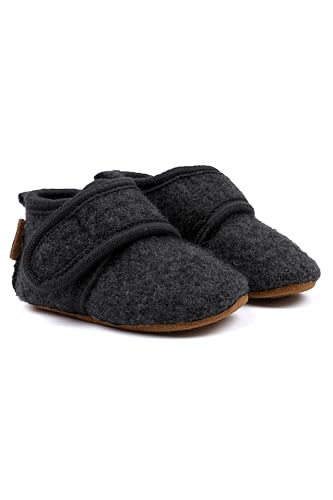 Mikk-line Krabbelschuhe Baby & Woll Hausschuhe – Weiche Baby Krabbelschuhe mit rutschfester Ledersohle – Wärmende Lauflernschuhe für Jungen & Mädchen – 100% Wolle, ideal für 0-48 Monate von Mikk-line