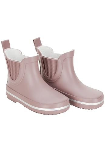 Mikk-line Kurze Gummistiefel Kinder 26 Rose | Barfuß Gummistiefel Kinder | Wetterfeste Slip-On Regenstiefel | Knöchelhohe wasserdichte Outdoor-Schuhe mit rutschfester Sohle von Mikk-line