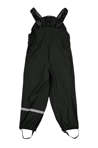 Mikk-line Regenhose Kinder 92 Black - Wasser- und Winddichte Matschhose Mädchen und Jungen - Ideal für Regen- und Matschwetter | Matschhose Für Kinder Mit Verstellbare Träger von Mikk-line