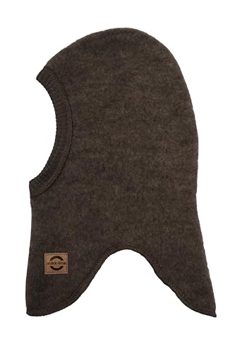 Mikk-line Schlupfmütze Kinder 74/80 Dark Brown Melange | Oeko-TEX Standard 100 Schlupfmütze Kinder Wolle | Balaclava Baby | Baby Schlupfmütze Im Einem Unisex-Design | Sturmhaube Kinder von Mikk-line