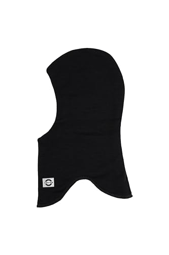 Mikk-line Sturmhaube Black 4-5 Jahre | OEKO-TEX Standard 100 | mit Windstop membran | Surmhaube aus Wolle Für Baby und Kinder | 95% Wolle - 100% mulesingfrei Merinowolle | Atmungsaktiv und isolierend von Mikk-line