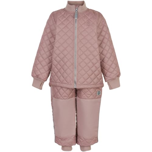 Mikk-line Thermo Set | Thermoanzug Kinder 122 | Thermo Jacke Und Thermo Hose Adobe Rose | Thermo Anzug Für Mädchen Und Jungen | Windabweisend und Wasserabweisend Winterjacke Kinder von Mikk-line