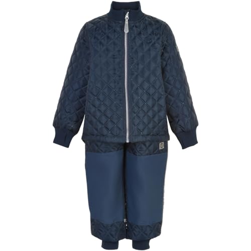 Mikk-line Thermo Set | Thermoanzug Kinder 122 | Thermo Jacke Und Thermo Hose Blue Nights | Thermo Anzug Für Mädchen Und Jungen | Windabweisend und Wasserabweisend Winterjacke Kinder von Mikk-line