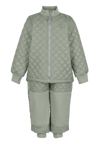 Mikk-line Thermo Set | Thermoanzug Kinder 104 | Thermo Jacke Und Thermo Hose Desert Sage | Thermo Anzug Für Mädchen Und Jungen | Windabweisend und Wasserabweisend Winterjacke Kinder von Mikk-line