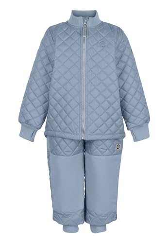 Mikk-line Thermo Set | Thermoanzug Kinder 116 | Thermo Jacke Und Thermo Hose Faded Denim | Thermo Anzug Für Mädchen Und Jungen | Windabweisend und Wasserabweisend Winterjacke Kinder von Mikk-line