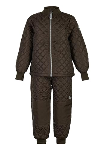 Mikk-line Thermo Set | Thermoanzug Kinder 116 | Thermo Jacke Und Thermo Hose Slate Black | Thermo Anzug Für Mädchen Und Jungen | Windabweisend und Wasserabweisend Winterjacke Kinder von Mikk-line