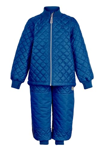 Mikk-line Thermo Set | Thermoanzug Kinder 134 | Thermo Jacke Und Thermo Hose Mazarine Blue | Thermo Anzug Für Mädchen Und Jungen | Windabweisend und Wasserabweisend Winterjacke Kinder von Mikk-line