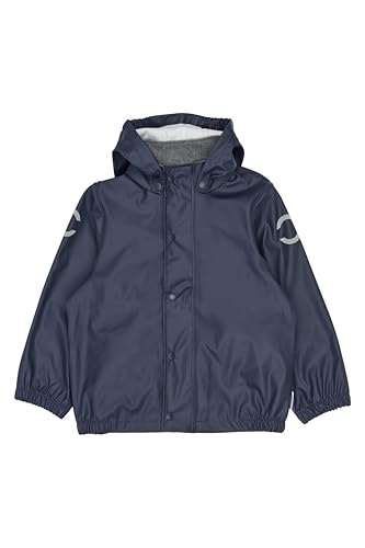 Mikk-line Unisex Regenjacke Kinder 140 Wasserdicht und Winddicht | Regenjacke Mädchen und Jungen mit Reflektoren und Kapuze Abnehmbar | Leichte Matschjacke OEKO-TEX von Mikk-line
