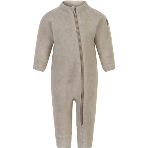 Mikk-line WALKOVERALL 98 Melange Offwhite | Wollwalk Overall für Baby und Kleinkind | Schlafanzug Aus Wolle | 95% Wolle - 100% Mulesingfrei Merinowolle | Ohne Füße von Mikk-line