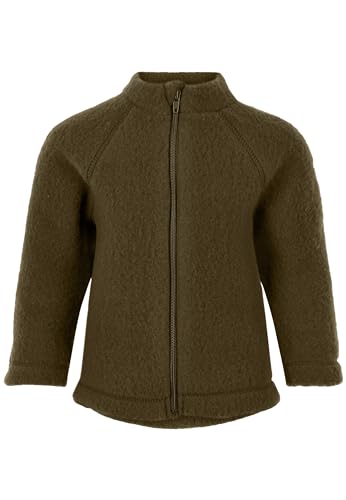 Mikk-line Walkjacke 62 Beech | OEKO-TEX Standard 100 | Babyjacke mit Reißverschluss für baby und kinder | 100% Mulesing-Frei Merinowolle | Für Mädchen und Jungen | Umkehrbare Bündchen von Mikk-line