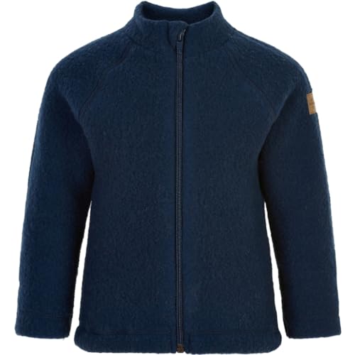 Mikk-line Walkjacke 68 Blue Nights | Oeko-TEX Standard 100 | Babyjacke mit Reißverschluss für Baby und Kinder | 95% Wolle - 100% mulesingfrei Merinowolle | Für Mädchen und Jungen | Umkehrbare Bündchen von Mikk-line