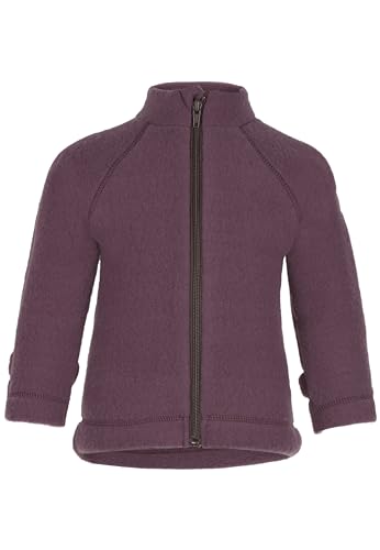 Mikk-line Walkjacke 68 Huckleberry | OEKO-TEX Standard 100 | Babyjacke mit Reißverschluss für baby und kinder | 100% Mulesing-Frei Merinowolle | Für Mädchen und Jungen | Umkehrbare Bündchen von Mikk-line