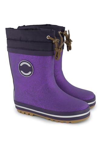 Mikk-line Warm Gefütterte Gummistiefel Kinder 19 Nightshade | Wasserdicht Regenstiefel für Jungen und Mädchen | Winddicht Thermo Gummistiefel | Regenschuhe Mit Reflektiernde Details von Mikk-line