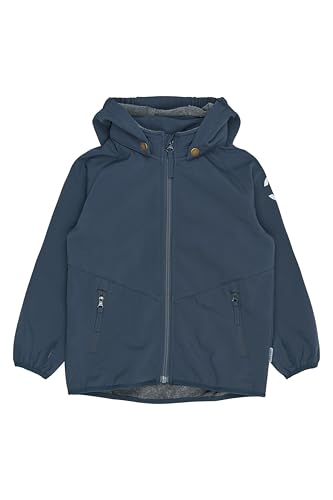 Mikk-line Wasserdichte Softshelljacke Kinder 80 Blue Night | Winddichte Atmungsaktive Softshelljacken für Mädchen & Jungen | Fleece Gefütterte Outdoorjacke mit Reflektoren von Mikk-line