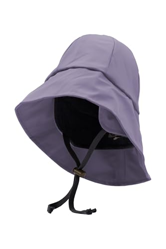 Mikk-line Wasserdichter Regenhut für Kinder | Regenmütze Kinder mit UV-Schutz & Kinnriemen | Winddichte und Wasserdichter Hut für Jungen und Mädchen | Violett Outdoor-Hut für Herbst & Winter von Mikk-line