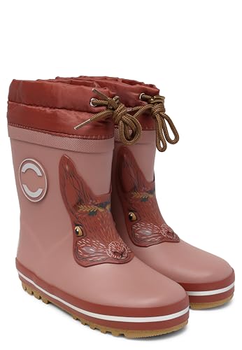 Mikk-line Warm Gefütterte Gummistiefel Kinder 22 Henna | Wasserdicht Regenstiefel für Jungen und Mädchen | Winddicht Thermo Gummistiefel | Regenschuhe Mit Reflektiernde Details von Mikk-line
