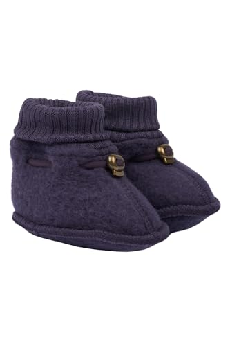 Mikk-line Woll Hausschuhe Kinder 74/80 Nightshade | Krabbelschuhe Baby in Wool Und Polyster Für Mädchen und Jungen | Woll-Babysocken | Lauflernschuhe Baby | Babyschuhe 0-6 Monate von Mikk-line