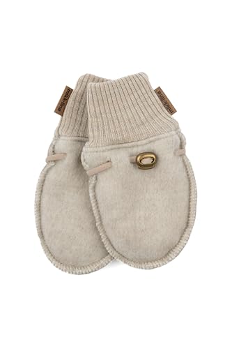 Mikk-line Wollhandschuhe Kinder | Handschuhe Kinder in Melange Offwhite | Göße 86/92 | Wärme Wolle Handschuhe | WollWalk Faustlinge Für Mädchen Und Jungen von Mikk-line