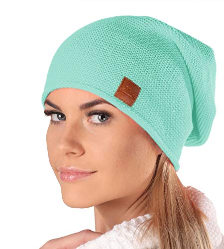 Mikos* Beanie für Damen | Frühling Mütze für Damen in Grün | Herbstmütze Damen | Long Slouch Beanie | Mütze mit hohem Tragecomfort |699 (Minze) von Mikos