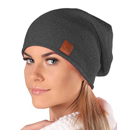 Mikos* Beanie für Damen | Wintermütze für Damen in Dunkelgrau | Wintermütze Damen | Long Slouch Beanie | Mütze mit hohem Tragecomfort |699(Grafite) von Mikos