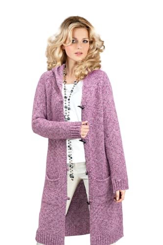 Mikos* Damen Cardigan Herbst Frühling Pullover Lange Strickjacke Winter Frauen Lang Mantel Strickcardigan || Long Lang Pulli mit Kapuze und Taschen 36 38 40 42 S M L XL (905) von Mikos