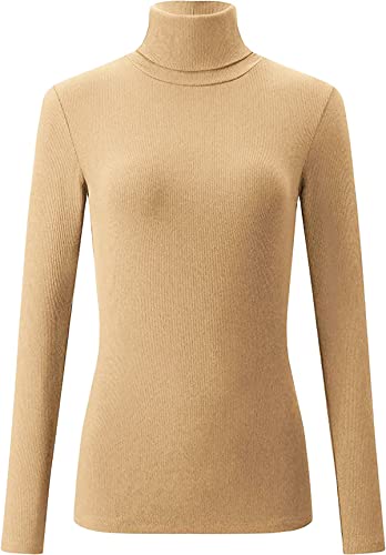 Mikos* Damen Pullover Baumwolle Leichter Rollkragenpullover Herbst Winter Slimfit Klassischer Schnitt Schwarz Grau S M 36 38 (705) (as3, Alpha, x_l, Regular, Regular, Camel) von Mikos