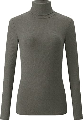 Mikos* Damen Pullover Baumwolle Leichter Rollkragenpullover Herbst Winter Slim Fit Klassischer Rollkragen Langarm (705) (DE/NL/SE/PL, Alphanumerisch, M, Regular, Regular, Dunkelgrau) von Mikos