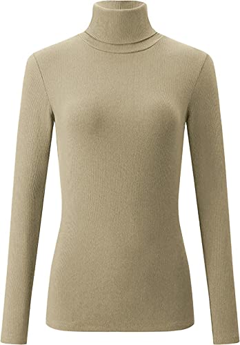 Mikos* Damen Pullover Baumwolle Leichter Rollkragenpullover Slimfit Winter Herbst Klassischer Schnitt Schwarz Grau S M 36 38 (705) (as3, Alpha, m, Regular, Regular, Beige) von Mikos