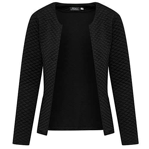 Mikos Blazer Kurzjacke Jacke Schicker Blazer Bolero Steppjacke Figurbetonend Sommer Kollektion S M 36 38 (208) (S, Schwarz) von Mikos