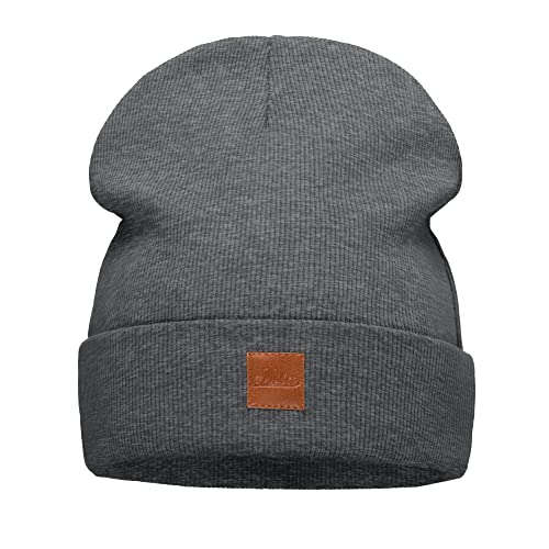 Wintermütze für Damen Herren Beanie Mütze Doppellagiger Herbstmütze Baumwollmütze für Frauen Männer Junge-n Mädchen Streetwear Joggingmütze Winter Herbst Beany Einheitsgröße für alle (704) (Grafite) von Mikos