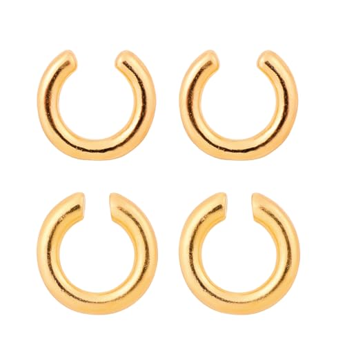 2 Paar Ohrklemmen für Frauen Ohne Piercing, Chunky Gold Clip-On Ohrringe Fake Ohrringe Modischer Schmuck für Damen von Mikovivi