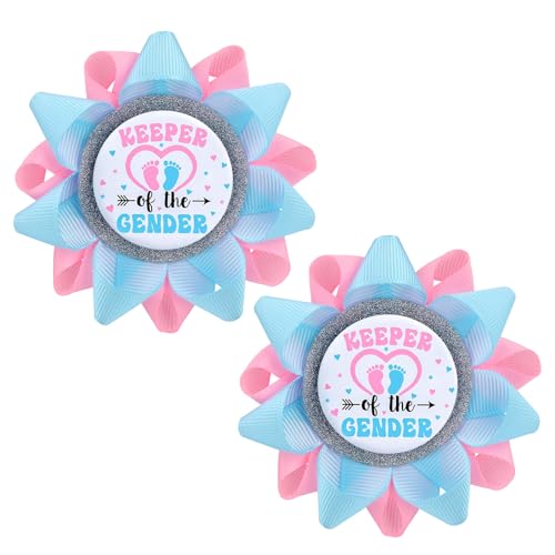 2 St Button „Keeper of the Gender“, Anstecknadel zur Enthüllung des Geschlechts für Junge oder Mädchen Rosa oder Blaue Brosche zur Enthüllung des Geschlechts Erinnerungsgeschenke für Babypartys 2 St Button „Keeper of the Gender“, Anstecknadel zur Enthüllung des Geschlechts für Junge oder Mädchen Rosa oder Blaue Brosche zur Enthüllung des Geschlechts Erinnerungsgeschenke für Babypartys von Mikovivi