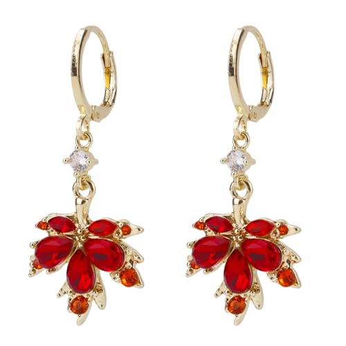 2 Stück Ahornblatt Ohrringe für Damen, Zierlich Kristall Herbst Ohrringe Thanksgiving Schmuck Herbst Mode Accessoires für Damen von Mikovivi