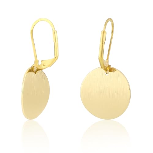 2St Münzscheiben Ohrringe, Ohrringe Gold Scheiben Runde Ohrhänger für Frauen Leicht Runde Scheiben Ohrringe Flach Runde Ohrhänger Geschenke für Frauen von Mikovivi