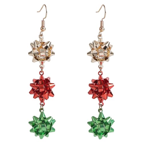 2stk Baumelnde Weihnachtsohrringe Damen, Legierung Wunderschön Weihnachtsohrringe Süßer Urlaubs Ohrschmuck für Frauen Weihnachtsfeier Dekor von Mikovivi