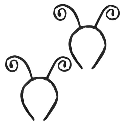 2stk Schmetterlingsantennen-Stirnbänder, Schwarzes Flanell-Marienkäfer-Antennen-Haarband Halloween-Haarband Kostümzubehör Kopfbedeckung für Partys von Mikovivi